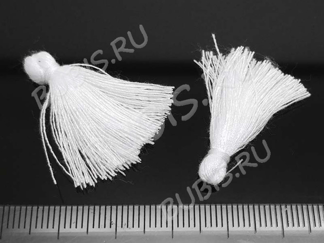 Декоративный элемент 115 Кисточка маленькая 18*2,5мм белая (декоративные элементы) (10шт)