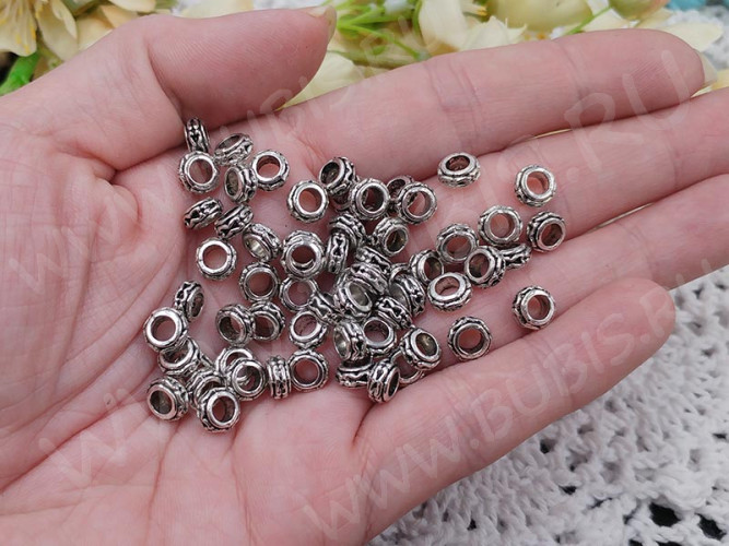 (СКИДКИ!!!) Рондели 097 с крупным отверстием 7*3,5мм античное серебро (литьё) (50шт.)