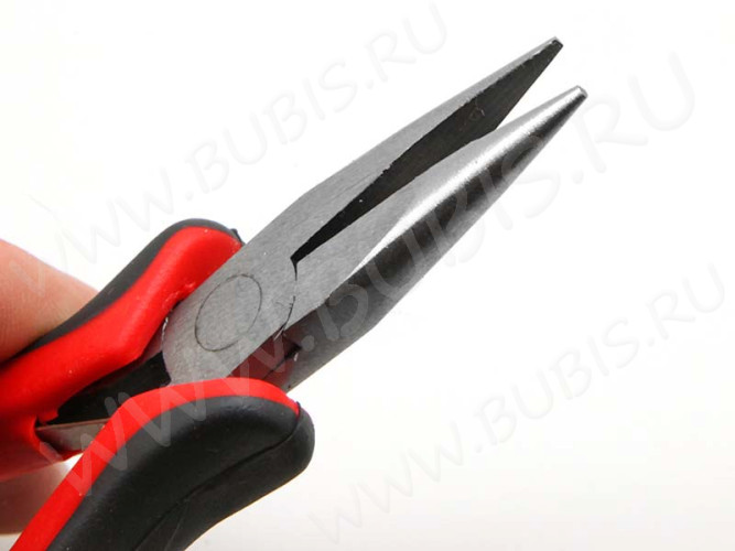 Тонкогубцы (утконосы короткие) 09 без бороздок 130мм с красно-чёрными ручками (инструменты для бижутерии)