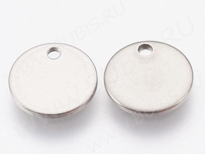 Подвеска Жетон Круглая 10мм стальная хирургическая сталь