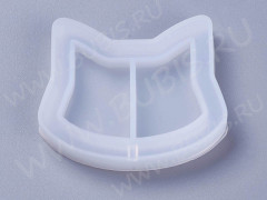 Молд 252 для эпоксидной смолы 50*45*8мм Шейкер/рамка Кот (морда Кошки) (силикон)