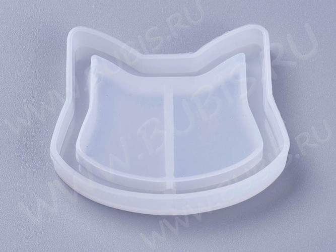 Молд 252 для эпоксидной смолы 50*45*8мм Шейкер/рамка Кот (морда Кошки) (силикон)