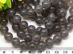 Бусина округлая 10мм Агат серо-коричневый полупрозрачный (камни)