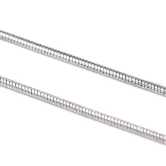 Цепочка S97 Ювелирная сталь змеиная 1,2мм цвет платины (Хирургическая сталь) (50см)