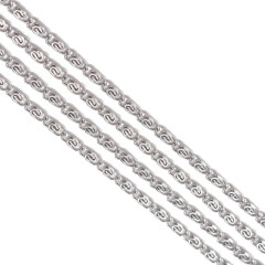 Цепочка S100 "Улитка" звено 3,7*1,5*0,8мм цвет платины (Хирургическая сталь) (50см)