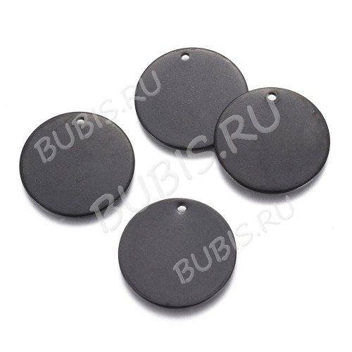 Подвеска Жетон 24-B Круг 20*1мм чёрная (Хирургическая сталь)