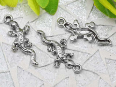 Подвеска Ящерица 02 30*13*2,8мм античное серебро (литьё)