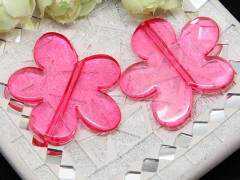 Бусина акрил Цветочек 68 большой леденцовый 67*43,5*6мм яр.розовый прозрачный (акрил)