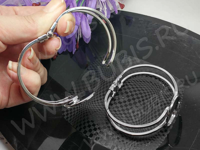 Основа (заготовка) для браслета №45 67*54*13мм раскрывающийся с сеттингом 25мм античная бронза (Brass)