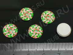 Кабошон стеклянный 32 Круг Мозаика 10*10*4мм узор 06 (стекло)