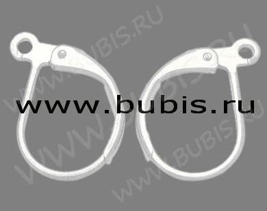 (СКИДКИ!!!) Швензы с французским замком №01 крабики 15*10*1,8мм серебристые (Brass) (10 пар)