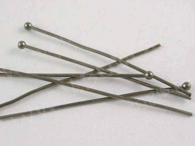 (СКИДКИ!!!) Штифт с ШАРИКОМ 60*0,7мм черный никель (Brass) (50шт.)