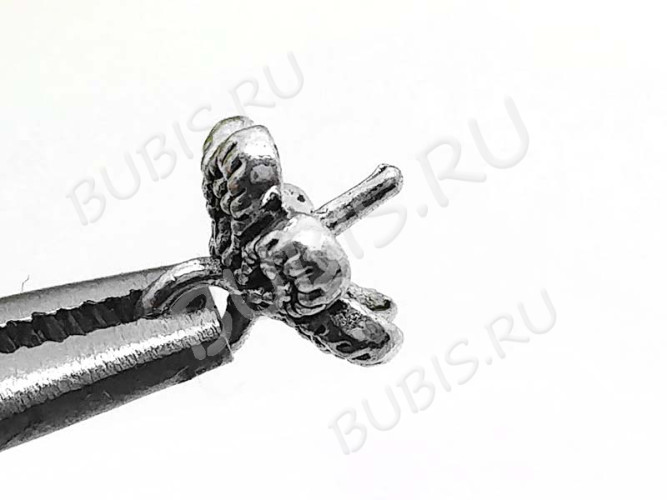 (СКИДКИ!!!) Концевик 050 шапочка Цветочек бейл со штырьком 10*10*9мм античное серебро (литьё) (10шт.)