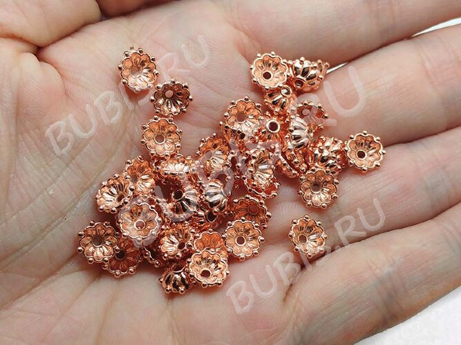 240 Шапочка-колпачок 8*7,5*3мм розовое золото (литьё)