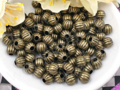 Бусина металлическая Шарик &quot;Тыковка&quot; 6*6*5,5мм античная бронза (Iron) (10шт.)