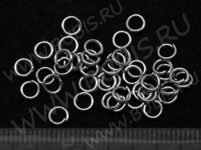 Колечки обычные 4*0,7мм цвет платины (никель) (Iron) (7г. ок. 200шт.)