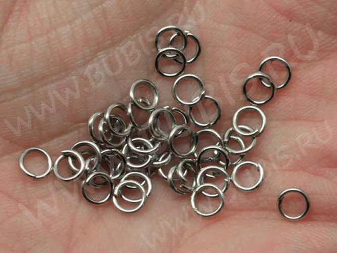 Колечки обычные 4*0,7мм цвет платины (никель) (Iron) (7г. ок. 200шт.)