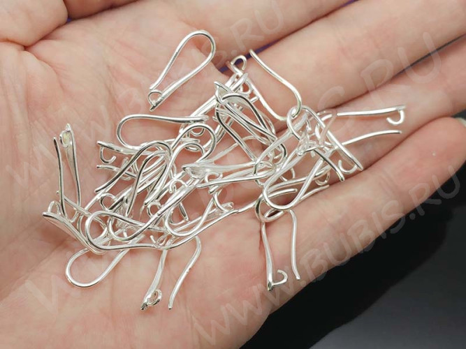 Швензы-крючки №070 Капелька 20,5*8*2,5мм серебристые (LUX Китай) (Brass) (1пара)