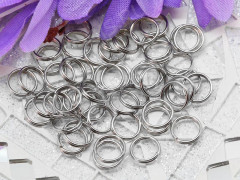 (СКИДКИ!!!) Колечки двойной крутки 8мм цвет платины (Iron) (50шт.)