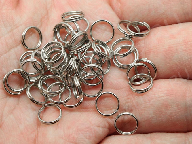 (СКИДКИ!!!) Колечки двойной крутки 8мм цвет платины (Iron) (50шт.)