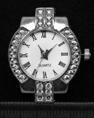 Заготовка для часов 133 с римскими цифрами 28,5*25*7,2мм цвет платины+белый (часы)