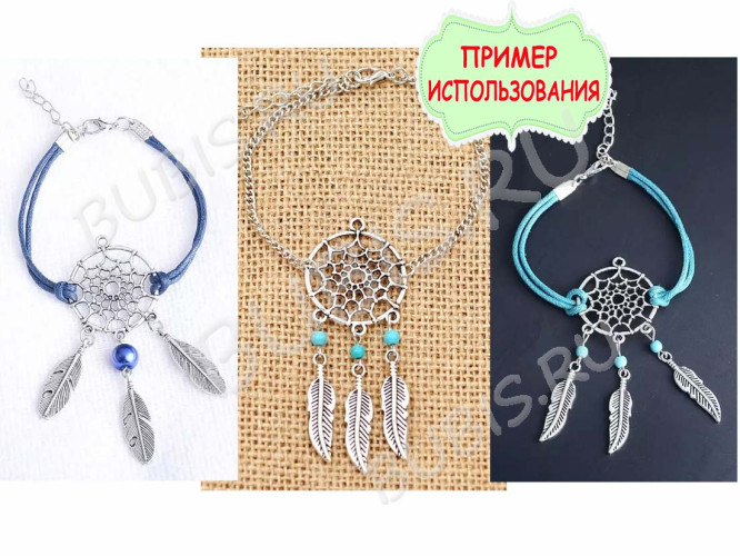 (СКИДКИ!!!) Подвеска Пёрышко 22 3D 25,5*6*1,7мм античное серебро (литьё) (10шт.)