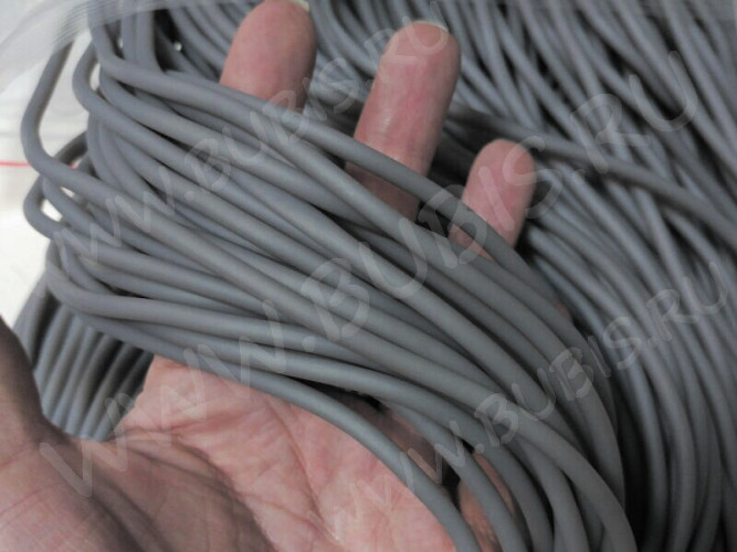 Полиуретановый шнур 09 4мм ПОЛЫЙ матовый серый (1м)