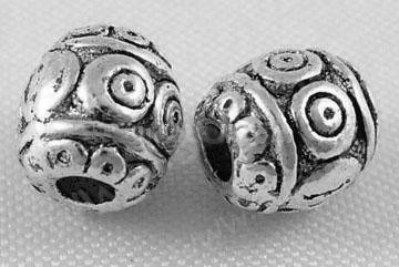 (СКИДКИ!!!) Бусина 113 Бочонок 6*5,5*5,5мм античное серебро (литьё) (10шт)