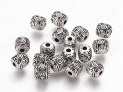 (СКИДКИ!!!) Бусина 113 Бочонок 6*5,5*5,5мм античное серебро (литьё) (10шт)