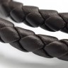 Купить Шнур кожаный 42 кожзам плетёный круглый 6мм темно-коричневый (1м) с доставкой по России