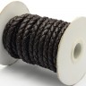 Купить Шнур кожаный 42 кожзам плетёный круглый 6мм темно-коричневый (1м) с доставкой по России