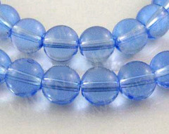 Бусина округлая 6мм св.синяя прозрачная (стекло) (10шт.)