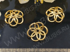 269 Шапочка простая 37 Цветочек 15,5*15,5*5,8мм золотистая (LUX Китай) (Brass с позолотой)