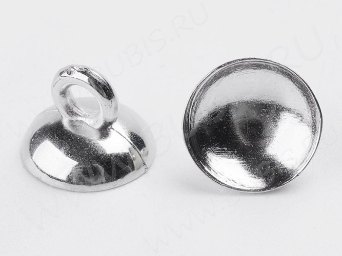Держатель кулона 102 шапочка с петлей подвеска 10*10*7,5мм цвет платины (акрил CCB)(10шт)