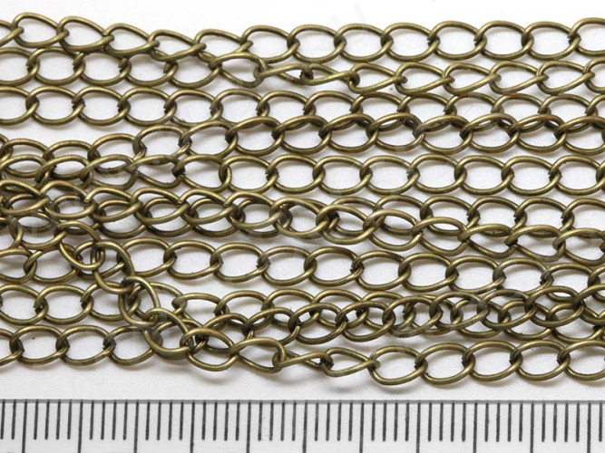 Цепочка I067 простая кручёная звено 5,5*3,5мм античная бронза (Iron) (50см)
