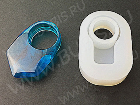 Молд 076 для эпоксидной смолы Кольцо перстень с большим "уголком" 40*28*11мм (силикон)