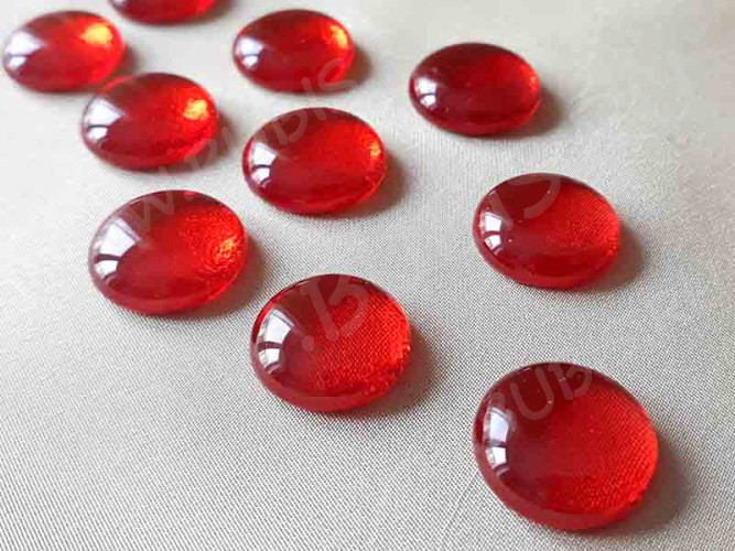 Кабошон Фьюзинг 206 Круглый 20мм Ярко-оранжевый (морковный) прозрачный