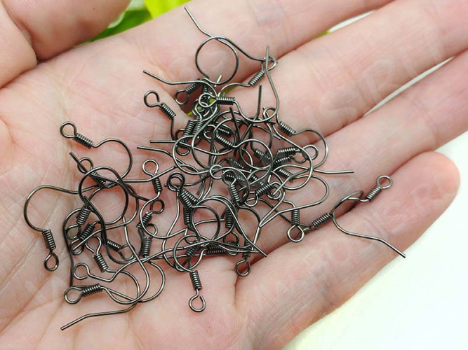 Швензы-крючки №038 16*15,5мм чёрный никель, без никеля (Brass) (5 ПАР)