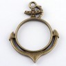 Купить Подвеска Рамка 19 Круг с Якорем 44*33*3,6мм античная бронза (литьё) с доставкой по России