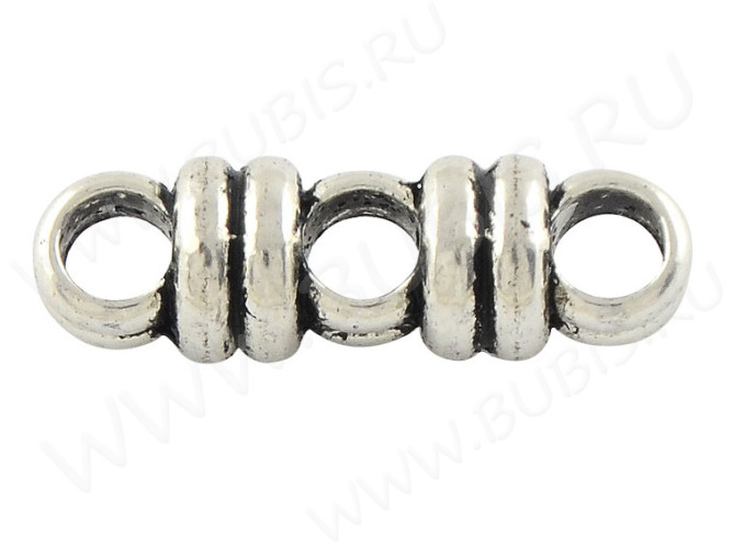 Разделитель 35 на 3 нити 20*6,5*6,5мм античное серебро (литьё)