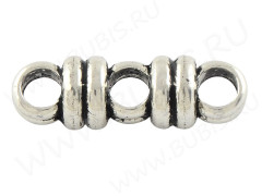 Разделитель 35 на 3 нити 20*6,5*6,5мм античное серебро (литьё)