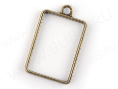 Подвеска Рамка 02 Прямоугольник 34*21*3,6мм античная бронза (литьё)