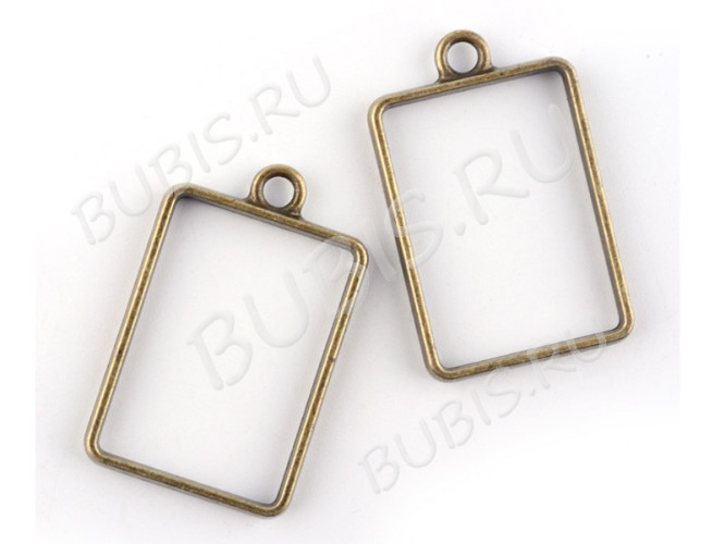 Подвеска Рамка 02 Прямоугольник 34*21*3,6мм античная бронза (литьё)
