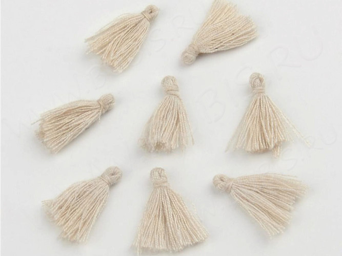 Декоративный элемент 115 Кисточка маленькая 18*2,5мм бежевая (декоративные элементы) (10шт)