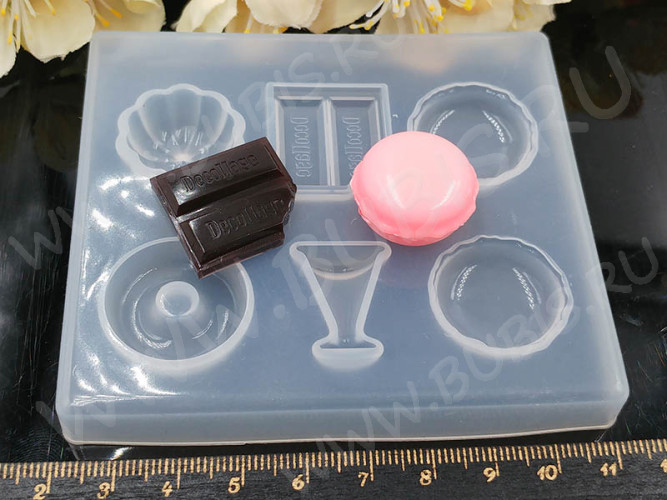 Молд 171 для эпоксидной смолы Еда Сладости 90*80*11мм (силикон)