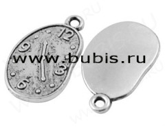 Подвеска Часы 01 22,5*13,5*1,8мм античное серебро (литьё)