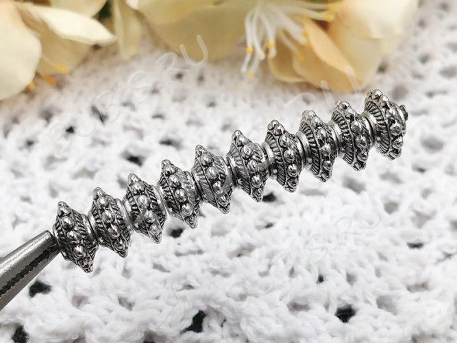 Рондели 098 крупные 10,5*5мм античное серебро (литьё) (10шт.)