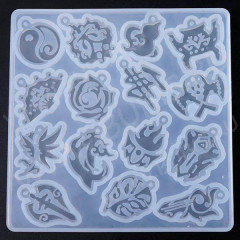 Молд 212 для эпоксидной смолы 15 кулонов 127*127*8мм (силикон)