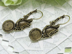 Швензы с французским замком №32 Бабочка с сеттингом 10мм 43*13,5*13мм античная бронза (Brass) (1 пара)