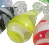 Подвеска Капля 02 3D 30*13*13мм со спиралью жёлтая прозрачная (Lampwork)